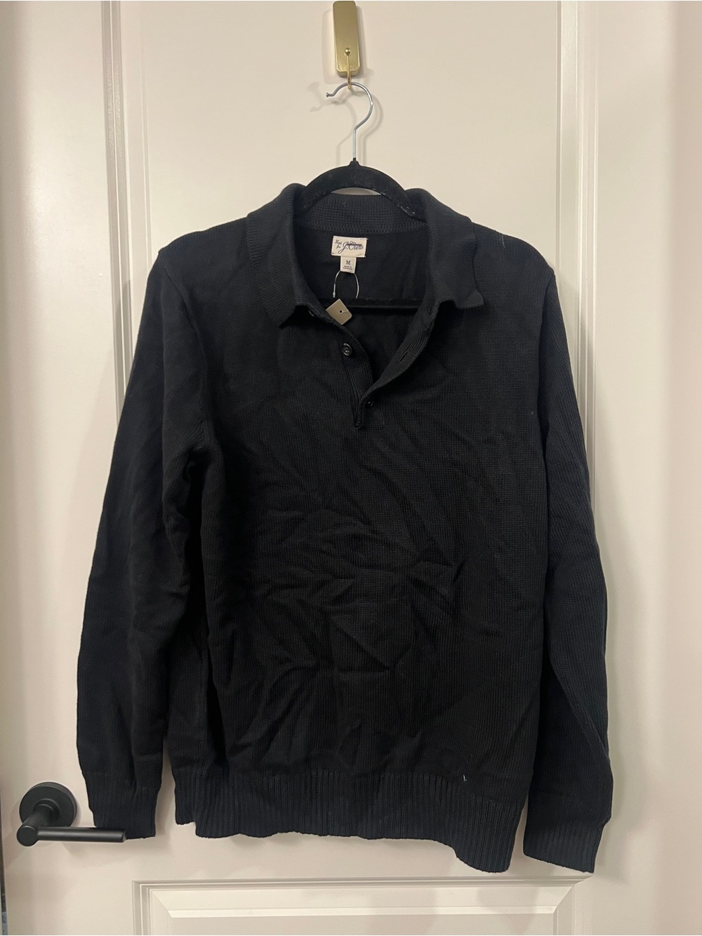 Men's Black jcrew Collared Knit Sweater